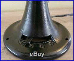 Antique Vintage Emerson brass 6 bladed oscillating fan Type 24666 Works 3 Speed