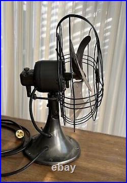 Antique Vintage GE Electric Fan Adjustable Oscillating Vortalex 3 Blade, Working