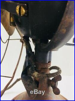 Antique Vintage GE Oscillating Fan Working Needs Restored 12 Brass Blades