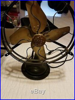 Antique Vintage GE WHIZ Brass Blade fan in l Excellent Condition &Works