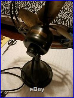 Antique Vintage GE WHIZ Brass Blade fan in l Excellent Condition &Works