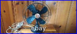 Antique/Vintage Ge 12 Desk Fan 2 Speeds Oscillation 1930s Black Working! Clean