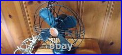 Antique/Vintage Ge 12 Desk Fan 2 Speeds Oscillation 1930s Black Working! Clean