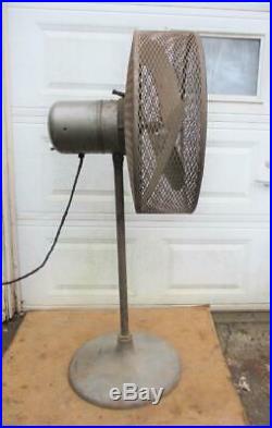 Antique Vintage ILG 24 Industrial Floor Fan Cast Iron Base Steampunk Dieselpunk