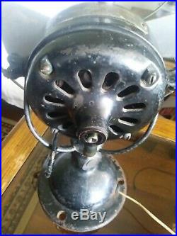 Antique Vintage JANDUS ADAMS BAGNALL Brass Cage Electric Table Fan 12