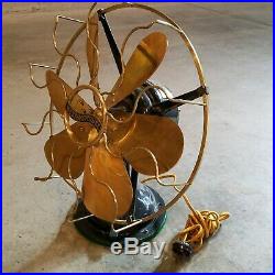 Antique Vintage WESTINGHOUSE ELECTRIC FAN 6 Brass Blades 3 Speeds 13 Cage