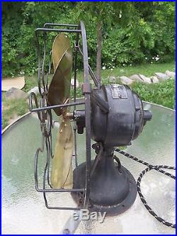 Antique Vintage Westinghouse Old3 Speed Parlor Fan with6 BRASS Blades WORKING/NICE