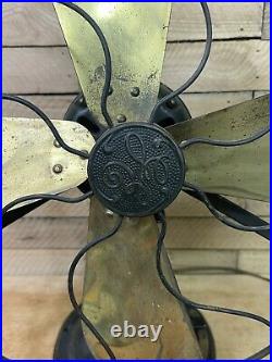 Antique Vtg 20s 1924 3 Speed 12 Brass Blade GE General Electric AD1 NO 2720 Fan