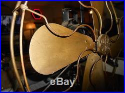 Antique Vtg 4 BRASS 16 Blade & Cage GENERAL ELECTRIC GE Electric FAN Works