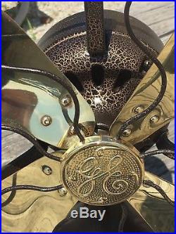 Antique Vtg 4 Brass 12'' Blade General Electric GE Electric Fan Works Great