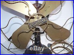 Antique Vtg. 5 Speed S15 Century Brass Blade Fan & Gage Model 15 no 26982 AS IS