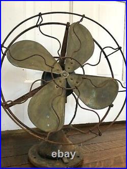 Antique Vtg Century Electric Fan Brass Blades Wire Cage Parts Repair Lot