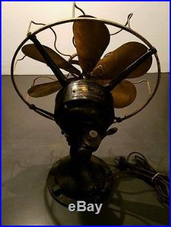 Antique WESTINGHOUSE 12 OSCILLATING FAN Brass Steam Punk Project Works