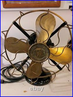 Antique Western Electric Victor Brass Blade & Cage Electric Fan Pat 1893 1906