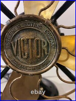 Antique Western Electric Victor Brass Blade & Cage Electric Fan Pat 1893 1906