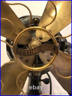 Antique Westinghouse 12 Brass Blade Fan Working Unrestored