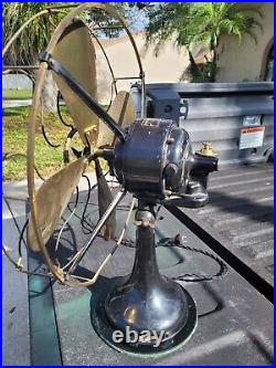 Antique Westinghouse 16 Direct Current Motor Oscillating Brass Blade Fan
