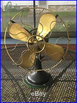 Antique Westinghouse 164848 A 12 Brass Fan Blade & Cage