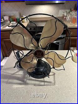 Antique Westinghouse 315734 12 Desk Fan 4 Brass Blade 3 Speed