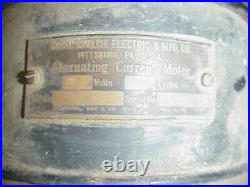 Antique Westinghouse Alternating Current Motor Electric Fan For Parts