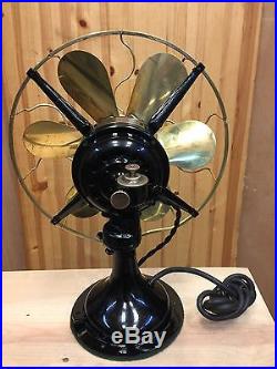 Antique Westinghouse Brass Blade And Cage Six Blade Fan Circa 1925