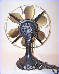 Antique Westinghouse Electric Fan Brass Cage with 6 Blades Parts or Repair