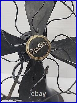 Antique Westinghouse Metal Oscillating Fan TESTED 457678A 1920's