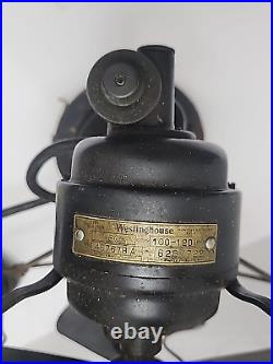 Antique Westinghouse Metal Oscillating Fan TESTED 457678A 1920's