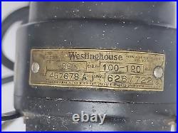 Antique Westinghouse Metal Oscillating Fan TESTED 457678A 1920's