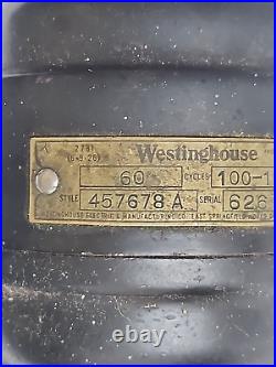 Antique Westinghouse Metal Oscillating Fan TESTED 457678A 1920's