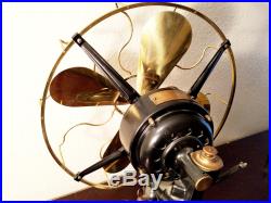 Antique Westinghouse Rotating Fan 12 Restored Repair Cord Brass Blades Cage