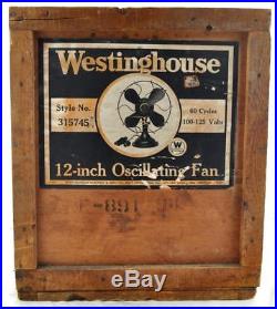 Antique Westinghouseb 12 Oscillating Fan Style No. 315745 With Box RARE