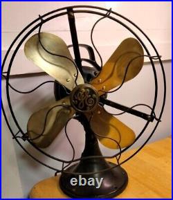 Antique electric fan General Electric GE Oscillating Brass Blade