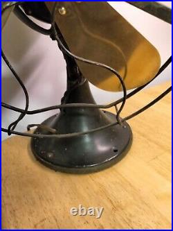 Antique electric fan General Electric GE Oscillating Brass Blade