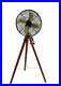 Antique-electric-fan-with-wooden-tripod-stand-01-mu
