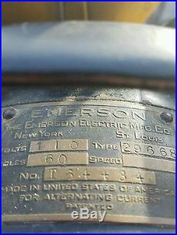 Antique emerson 3 speed oscillating 29668 16 brass 6 blade fan