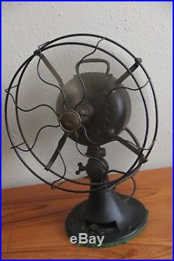 Antique emerson fan 27666 brass blades. Works! Fans and oscillates! 6 blade