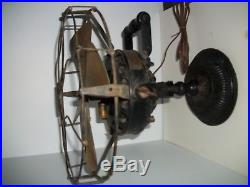 Antique-vintage Ge 1902 Pancake-motor-7 3/4 Tag-5 Speed-brass Blade-ribbed Base