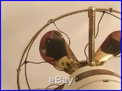 Antique vintage restored 12 GE ELECTRIC FAN brass blade and cage