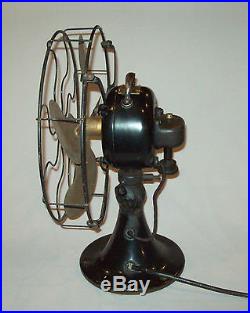 Antique vtg 1920s Emerson Electric Fan Type 29646 Brass Blades Oscillating Works
