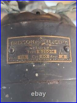 Beautiful Working Vintage Electric Oscillating Fan Emerson Brass St Louis 10