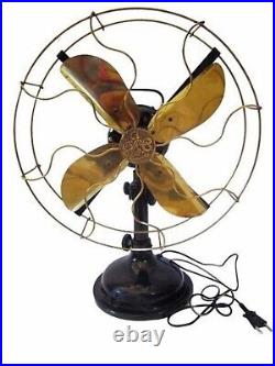 Black and Gold Fan Style Antique Vintage Brass Nautical Decor