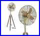 Brass-Electric-Fan-with-Wooden-Tripod-Stand-Home-Decor-Table-Fan-Antique-01-ani