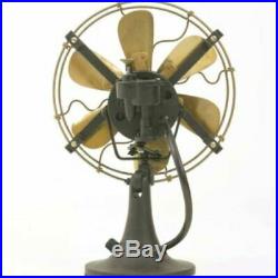 Brass Electric Oscillating Table Fan Mini 6 Inches Vintage Antique Classic DHL