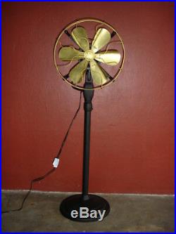 Brass electric fan antique brass fan 12 Blade Orbital Oscillating Floor Stand