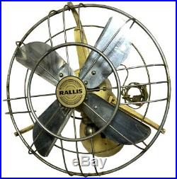 British Oscillating Vintage Original Antique Authentic Rallis Table Fan BF 011
