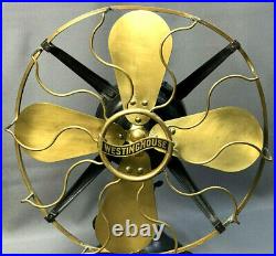 C. 1913 Antique 12 Westinghouse STYLE 162628A Brass Blade Cage Fan -Parts/Repair