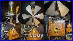 C&C AMAZING 12 6BB LAMP RESISTANCE FAN OUTFIT BIPOLAR 110V DC (ca. 1890)