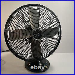 CINNI Vintage 14 Electric 3-Speed Oscillating Industrial Black Mid-Century Fan