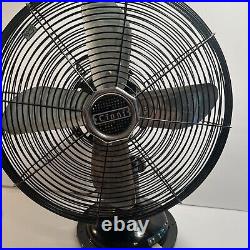 CINNI Vintage 14 Electric 3-Speed Oscillating Industrial Black Mid-Century Fan